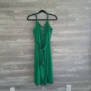 Button Up Emerald Green Dress